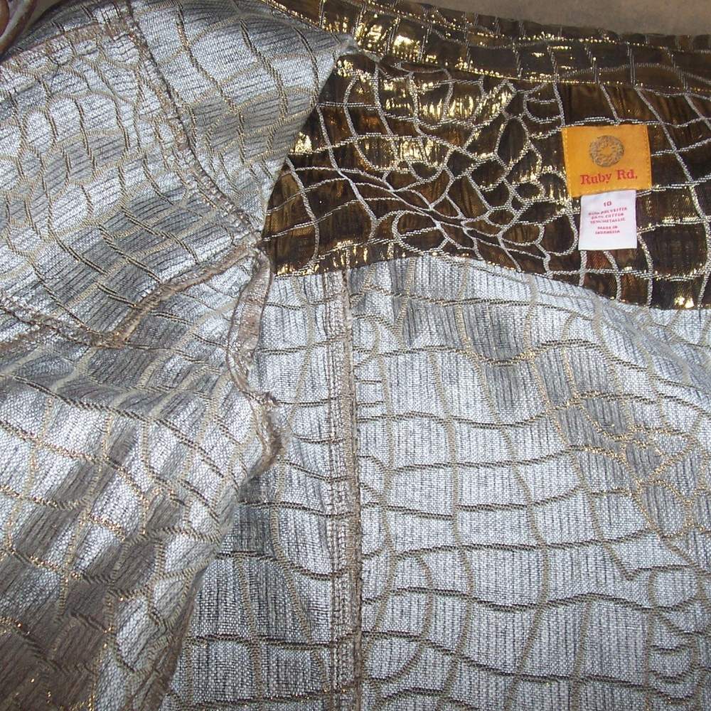 Ruby Rd. Faux Snake Skin Metallic Look Jacket - Picture 4 of 6